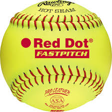 Rawlings 12" Red Dot "Hot Seam"  Leather Softballs
